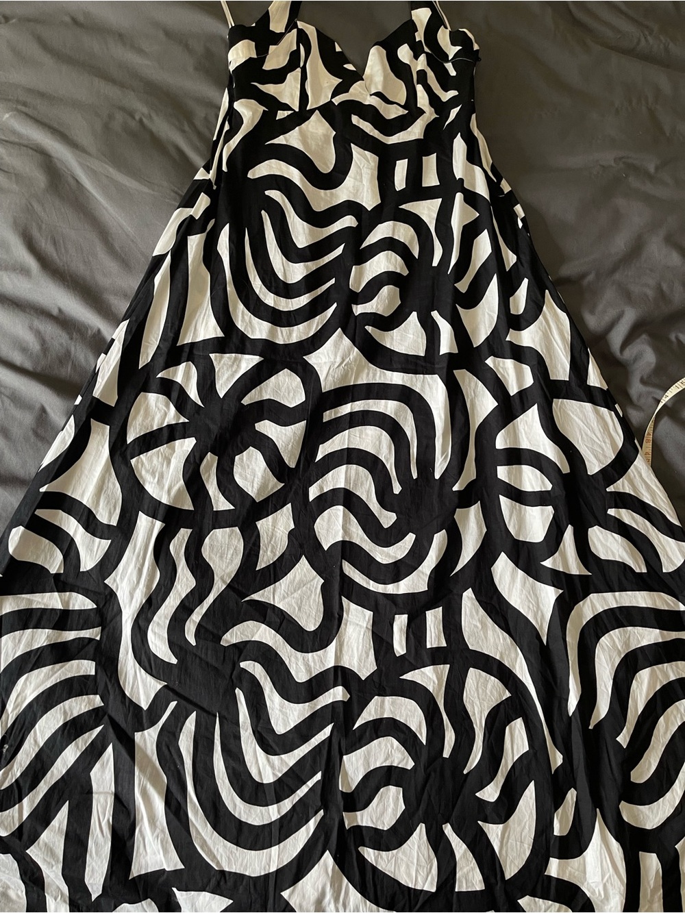 H&M Tribute to Marimekko Abstract Geometric Halter Tiered Maxi Sun Dress Size 10